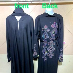 Latest  Design black cap stone  Abaya Kaftan Faras